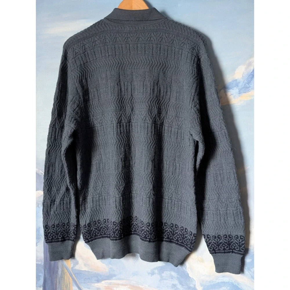 NEW! SOL Baby Alpaca - Wool Slate Blue Collared Knit Pullover $180